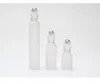 3ML 5ML 10ML Refillable Empty Frosted Glass Roller Bottles Eseential Oil Container with Stainless Steel Roller Ball and Gold Cap SN3148