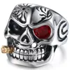 Hegemonic Diamond Skull Titanium Steel Ring Personality PunK Men039s Ring Jewelry European and American9984028