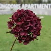 Faux Tek Kök Ortanca Çiçek 18.5 "Uzunluk Simülasyon Sonbahar Hidrajalar Düğün Ev Dekoratif Yapay Çiçekler için