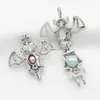 Neue Ankunft Silber Farbe Kreative Fledermaus Perle Käfig Anhänger Parfüm Medaillons Ätherisches Öl Diffusor Halskette Schmuck Charms