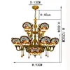 Europese retro creatieve lamp Tiffany glas in lood woonkamer eetkamer eetkamer dubbele villa grote kroonluchter liefde baroklampen tf009