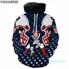 Novo Cool England Atlanta Broncos Hoodie 3D Imprimir Homens / Mulheres Hoodies Moda Moda Hip Hop Moletom Streetwear XM01