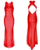 Femmes robe De soirée robe Maxi femmes évider Sexy sans manches robes De soirée tenue décontractée Vestido De Festa Drops293W