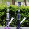 38cm Downstwm Bowl Hookahs Joint 18.8mm Glass Bongs Spiral Percolators Hookahs Dab Rigs Two Function Water Pipes