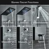 Detaljhandel och hel krom LED -ljus dubbla handtag duschblandare set väggmonterat rostfritt stål regn vattenfall duschhuvud312u