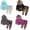 14 stijlen Baby Leopard Kleding Floral Print Hoodie Trainingspak Leuke Tops Hoody Shirt + Lange Broek Pasgeboren Outfit Kids Designer Kleding M511