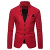 Męskie Garnitury Blazers Slim Fit Men Suit Kurtka Moda Męskie Casual Blazer Stand Collar Party Costume Solid