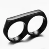 Golden Silver Black No 10 Stainless Steel knuckle duster Double Finger Singular Dr Jewelry Simple Titanium Steel Ring Refers To