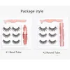 Manyetik Kirpikler Eyeliner Set Cımbız ile 3 Pairs 3D Faux Vizon Göz Lashes Sıvı Gözler Astar Yanlış Kirpik Kiti Hediye Kutusu