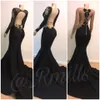 Gold Black Sexy Applique Mermaid Prom Dresses V Neck Backless High Side Split Long Sleeves Evening Wear Formal Dress Vestidos De Fiesta estidos