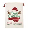 Büyük Tuval Merry Christmas Santa Çuval Xmas Stocking Ren Geyiği Hediye Saklama Çantası Çocuklar için En Iyi Hediyeler Olay Parti Dekor # R15