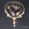 African Wedding Jewelry Sets Fashion Necklace Earrings Ring Bracelet Crystal Jewelry Charms Flower Shape Jewelry Set