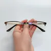 Óculos vintage anti-luz azul para homens, armação de metal, óculos para computador, armação de óculos ópticos, lentes transparentes, óculos 267l