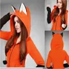 Hot Anime Fox Orelhas Ears Felpa con cappuccio Arancione Felpe Decorazione palla di peluche Giacca Halloween Cosplay Donna New Kawaii Outwear V191129