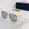 Luxe Unisex Z1085 Glazen met afneembare clip-on zonnebril 58-18-145 Metalen vierkante bigrim gradiënt spiegel zonnebril met fullset case