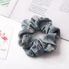 4 colores mujeres niñas gasa rosa tela floral anillo elástico lazos para el cabello accesorios titular de cola de caballo diademas banda elástica gomas INS nuevo