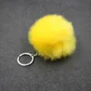 Imiteren Konijn Pom Pom Auto Sleutelhanger Handtas Sleutelhanger Ring Bont Bal Sleutel Hangers Ringen 3.15 Inch Mooie Rugzak Portemonnee Keyfob