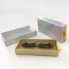 25mm 3d Mink Lashes Custom Own Brand Mink Eyelash Förpackning Box Slide Låda Holografiska Papperslås Box