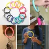 Silicone Bracelet Keychain Bangle Party Keyring Wristband Free Your Hand DIY Black Red Blue Pink Keychains Car Key Fashion Women Men Bracelets Bangles Keys Holder