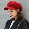 2019 AUutmn Winterhoeden voor vrouwen Solid gewone achthoekige krantenjongen Cap Men Dames Casual Wool Hat Winter Beret Dames Schilder Caps