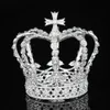 Kryształ Vintage Royal Queen King Tiaras i korony Mężczyźni / Kobiety Korowód Prom Diadem Włosy Ozdoby Wedding Włosy Akcesoria Biżuteria CJ191226