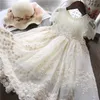 Vestidos de niña vestidos de niña niños para niñas malla encaje casual bordado princesa ropa para bebés verano sin mangas