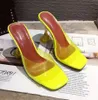 kutu açık topuklu PVC şeffaf gümüş sarı makara topuk kadın tasarımcı sandalet boyutu 35 ila 40 ile gel