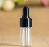 Limpar Dropper 1 ml 2 ml 3ml Bottle Mini vidro Essencial exibição Oil Perfume Vial pequeno Serum Brown recipiente Amostra