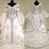 Robe de mariée médiévale Vintage hors de l'épaule cou manches longues cloche Costume Renaissance celtique victorienne mariée gothique robes de mariée