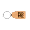 Best Family Ever Keychain Dad Papa Grandpa Love You More Wooden Key Chain Key Ring Car Keyring Family Jewelry Handbag Pendant Gift BC VT1154