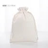 Drawstring Pouch Bags Canvas Cotton Reusable Shopping Bag Party Candy Favor Sack Cotton Gift Packaging Storage Bags WX9-1489