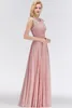 Babyonlinedress Pink Lace Long Chiffon Evening Dresses 2020 Robe De Soiree Longo Sexy Evening Gowns Abendkleider Prom Dresses Long4166955
