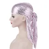 Laser Silk Durags Bandana Unisex Pirate Caps Scale Pattern Turban Hat Men Women Headwear Headband Hair Accessories HHA1425