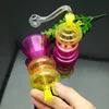 Smoking Pipe Mini Hookah glass bongs Colorful Metal Shape Multiple colored shaped glass water pipe kettles with mute sound