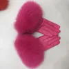 Fünf Fingerhandschuhe Weibliches echtes Leder mit Pelzmanschette Frauen Warme Winter Echte Damen Casual Handwärmer1236m