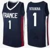 Drużyna Pucharu Świata 2019 France Basketball Jerseys 2 Amath Mbaye 17 Vincent Poirier 21 Andrew Albicy 26 Mathias Lessort Batum Gobert Fournier