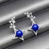 Pendientes de perlas de agua dulce naturales de circón con incrustaciones de estrella cruzada de plata 925 para mujer, pendientes de perlas de moda DIY