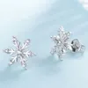 Nuovi orecchini di zircone di moda simpatici piccoli orecchini di fiocchi di neve freschi regali di compleanno per gioielli da donna