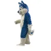 costume blu personalizzato della mascotte del cane del cane del lupo del fumetto del cane del lupo vestiti il vestito operato dal partito di Halloween di Natale