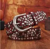 NGLKSTE RIVET BELE MODE RHINESTONE Menwomens vintage -stilbälten Högkvalitativ manlig läder Rock Women Strap Punk 294o