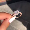 Mode herzförmigen Kristall Ring Ehering Steine weiblich Engagement Charm Schmuck Party Geschenk