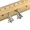 200 pièces arbre de noël antique argent pendentif à breloques bijoux collier à faire soi-même Bracelet boucles d'oreilles accessoires 21*14mm personnaliser génération livraison