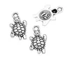 100pcs Silver Plated Tortoise Turtle Charms Pendants for Jewlery Making 21x12mm