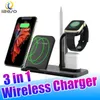 3 in 1 10W Qi Wireless Charger Dock Station Fast Charging Stand for AirPods 2 Apple Watch iPhone 12 11 Pro Charge izeso
