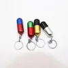 Capsule Telescopic Shape Aluminum Smoking Pipe with Keychain Tobacco Metal Dry Herb Hand Filter Spoon Pipes Tools 6 colors Oil Rigs
