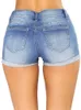 Sommar Kvinnors Denim Shorts Bomull Cuffed Byxor Kvinnor Sexiga Jeans Ripped Hole Plus Size 2 Färger