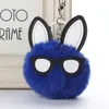 Śliczny Królik Ear Włosy Piłka Pluszowa Keyring Key Łauk Klamra Puszysty Faux Rabbit Fur Ball Ball Charm Wisiorek Prezent Dla Kobiet Akcesoria Prezent