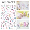 Pegatinas calcomanías 5sheet 8type japonés ultrafino neón rayas UV Nail Sticker Stickers Decoraciones de arte en 3D Gummed R093-100