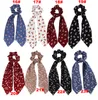 Kwiatowy Leopard Scrunchies Scarf Włosy Elastyczne Boho Streamery Łęk Liny Włosów Krawaty Scrunchie Ponytail Uchwyt do włosów Akcesoria 30 kolorów