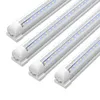 Stock negli Stati Uniti a forma di V 2ft 3ft 4ft 5ft 6ft 8ft Tubi a Led per porta più fredda T8 Tubi a Led integrati Doppi lati Sostituzione delle luci a LED